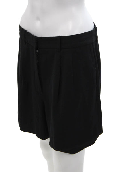 Babaton Womens Pleated High Waisted Shorts Solid Black Size 10