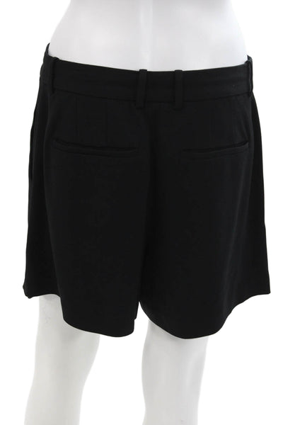 Babaton Womens Pleated High Waisted Shorts Solid Black Size 10