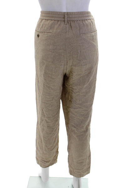 Banana Republic Womens Cotton Zip Button Straight Leg Pants Tan Size EUR 33