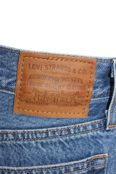 Levis Womens Distressed Straight Jeans Blue Size 27