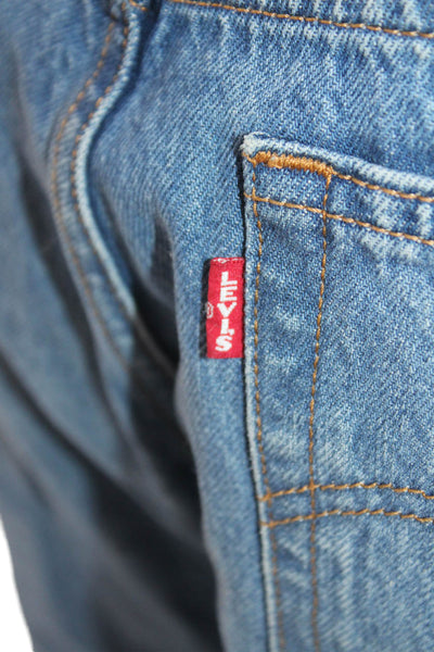 Levis Womens Distressed Straight Jeans Blue Size 27