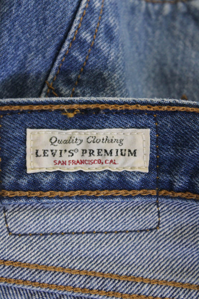 Levis Womens Distressed Straight Jeans Blue Size 27
