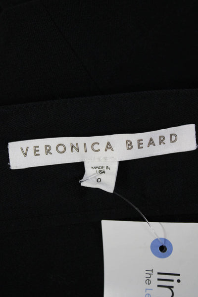Veronica Beard Womens Cotton Front Seam Flared Pants Black Size 0