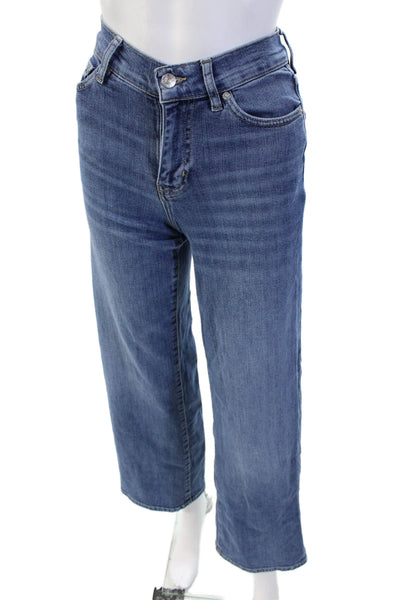 Frame Womens Cotton Blend Mid-Rise Slim Fit Palazzo Pants Blue Size 23