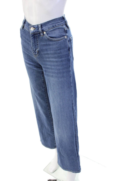 Frame Womens Cotton Blend Mid-Rise Slim Fit Palazzo Pants Blue Size 23