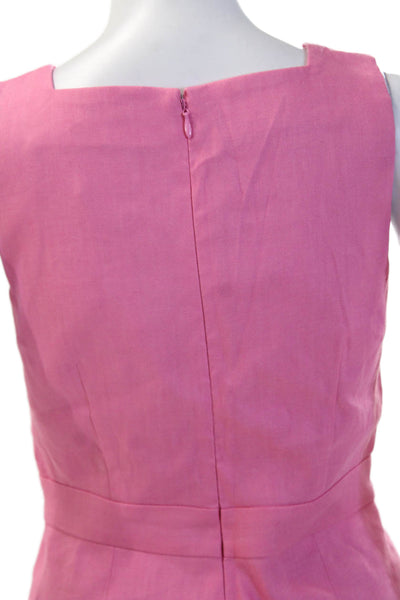 Ann Taylor Womens Linen Square Neck Sleeveless Blouse Top Hot Pink Size 00P