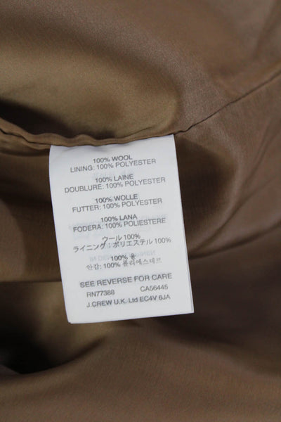 J Crew Womens Wool Round Neck Sleeveless Pencil Mini Dress Brown Size 0P