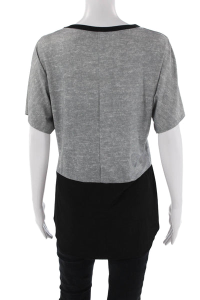 Zara W&B Womens Basic T-Shirt Gray Size S