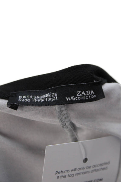 Zara W&B Womens Basic T-Shirt Gray Size S