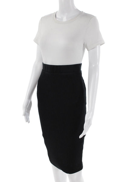 Zara Womens Ribbed Knit Skirt Black Size M
