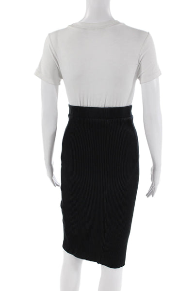 Zara Womens Ribbed Knit Skirt Black Size M