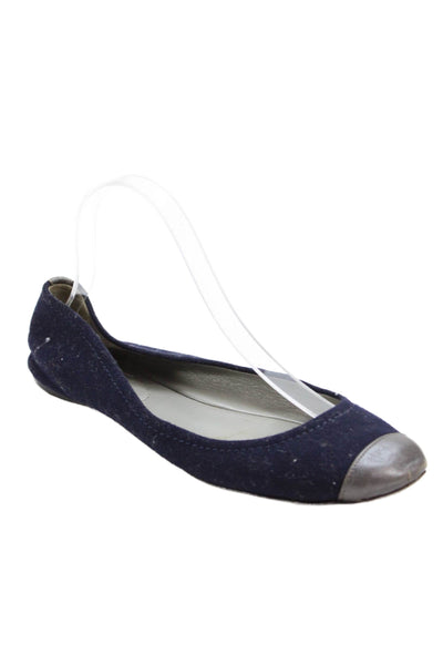 Reed Krakoff Womens Suede Round Toe Slip On Flats Blue Size 39 9