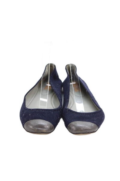 Reed Krakoff Womens Suede Round Toe Slip On Flats Blue Size 39 9