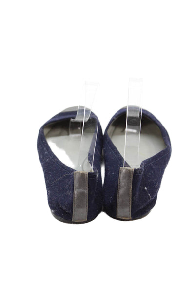 Reed Krakoff Womens Suede Round Toe Slip On Flats Blue Size 39 9