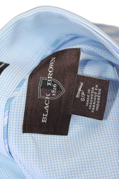 Black Brown 1826 Men's Long Sleeves Collared Button Down Striped Shirt Size S