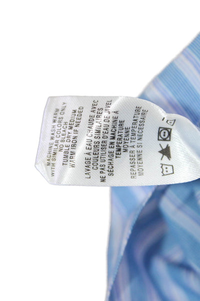 Black Brown 1826 Men's Long Sleeves Collared Button Down Striped Shirt Size S