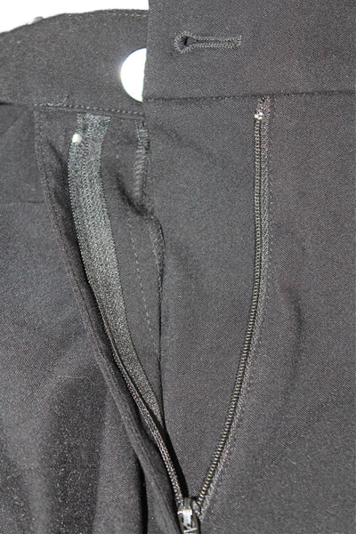 NBD Womens High Rise Pleated Slit Ankle Flare Leg Trouser Pants Black Size M