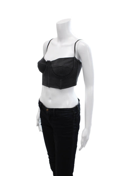 Skims Womens Cotton Hook Back Sleeveless Corset Top Gray Size M
