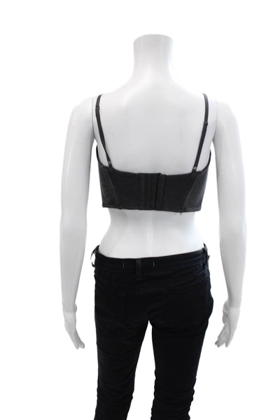 Skims Womens Cotton Hook Back Sleeveless Corset Top Gray Size M