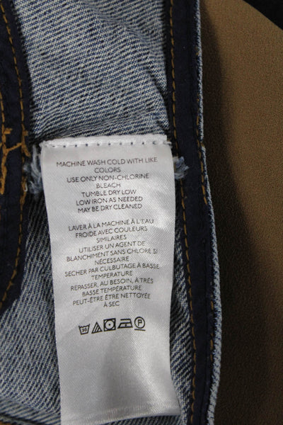 We The Free Womens Medium Wash Cotton Pockets Denim Vest Jacket Blue Size XS
