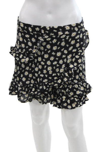 Zara Women's Zip Closure Ruffle Flat Front Floral Shorts Size L