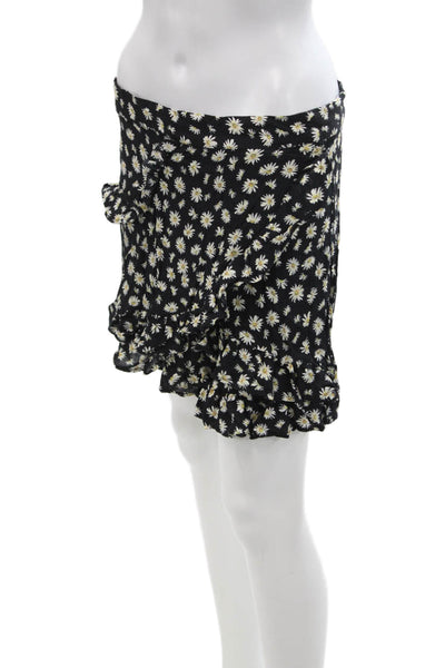 Zara Women's Zip Closure Ruffle Flat Front Floral Shorts Size L