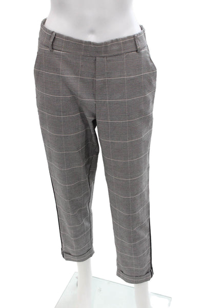 Zara Trafaluic Colletion Women's Straight Leg Cuff Hem Plaid Pants Size M