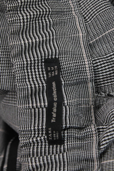 Zara Trafaluic Colletion Women's Straight Leg Cuff Hem Plaid Pants Size M