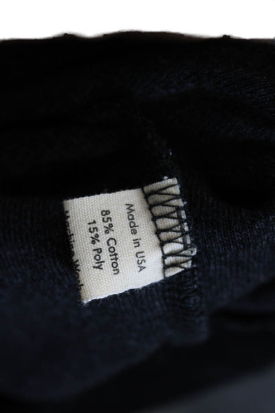 Donni WOmens Cotton Blend High Neck Half Zip Sweatshirt Black Size M