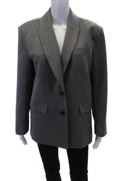 Something Navy Womens Long Sleeve Two Button Blazer Jacket Gray Size XS