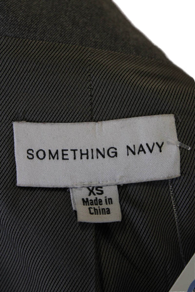 Something Navy Womens Long Sleeve Two Button Blazer Jacket Gray Size XS