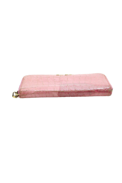 Miu Miu Womens Leather Zip Around Wallet Pink