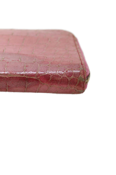 Miu Miu Womens Leather Zip Around Wallet Pink