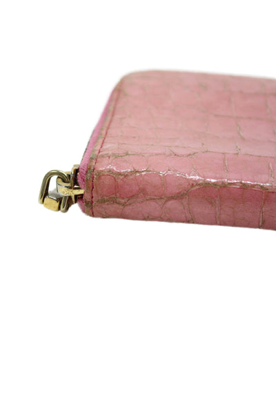 Miu Miu Womens Leather Zip Around Wallet Pink