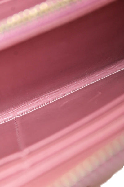 Miu Miu Womens Leather Zip Around Wallet Pink