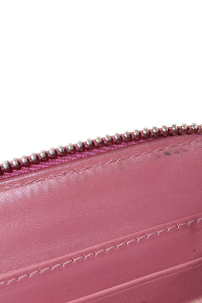 Miu Miu Womens Leather Zip Around Wallet Pink
