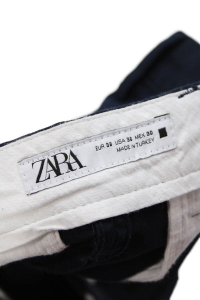 Zara Tapered Flat Front Pants Blue Size 30