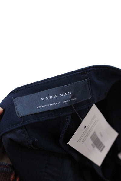 Zara Man Mens Stretch Tapered Pants Blue Size 31