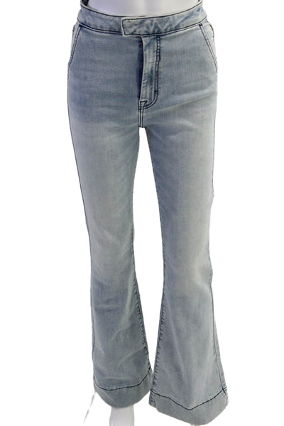 Hidden Womens High Rise Light Wash Flare Leg Jeans Blue Cotton Size 26