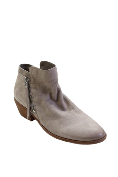 Sam Edelman Womens Leather Zip Up Packer Ankle Boots Grey Size 6.5  Medium