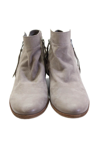 Sam Edelman Womens Leather Zip Up Packer Ankle Boots Grey Size 6.5  Medium
