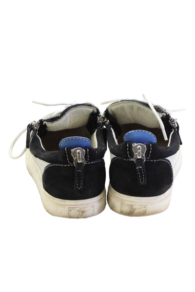 Giuseppe Zanotti Design Womens Suede Low Top Sneakers Black Grey Size 36.5 6.5