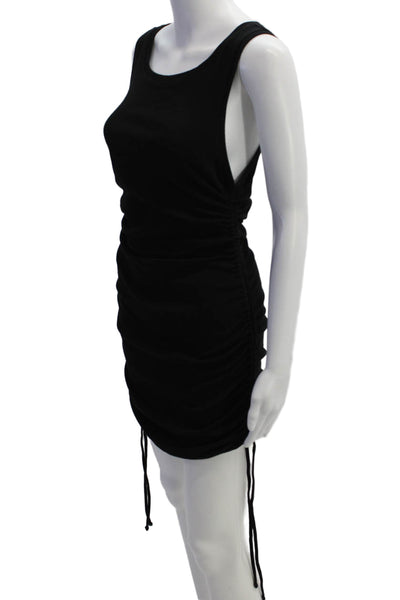 Good American Womens Cotton Blend Ruched Sleeveless Dress Black Size 2