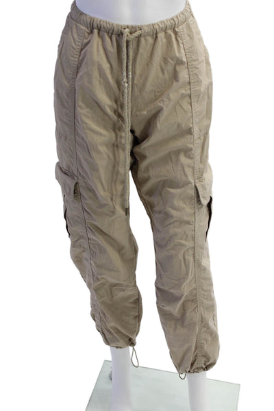 Heartloom Womens Cotton Blend Drawstring Waist Cargo Pants Beige Size S