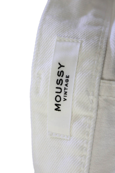 Moussy Womens Cotton Five Pocket Mini Denim Skirt White Size 28