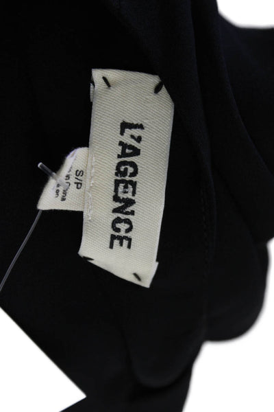 L'Agence Womens Silk Scoop Neck Tank Top Blouse Black Size S