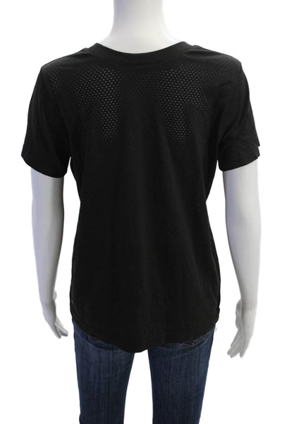 Lululemon Womens Stretch Perforated Short Sleeve Activewear Top Black Size 6