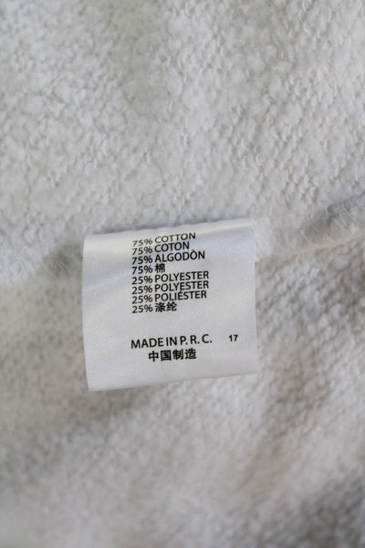 Brandy Melville Womens Long Sleeve Front Zip Hoodie Sweatshirt White Medium