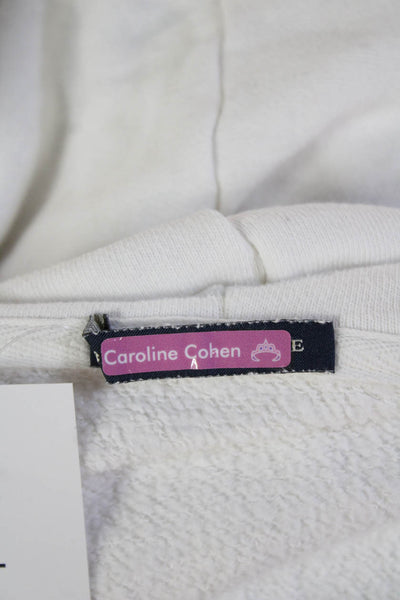 Brandy Melville Womens Long Sleeve Front Zip Hoodie Sweatshirt White Medium