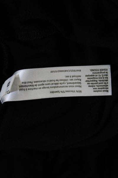 Eileen Fisher Women's Short Sleeves Asymmetrical Hem Tunic Blouse Black Size S